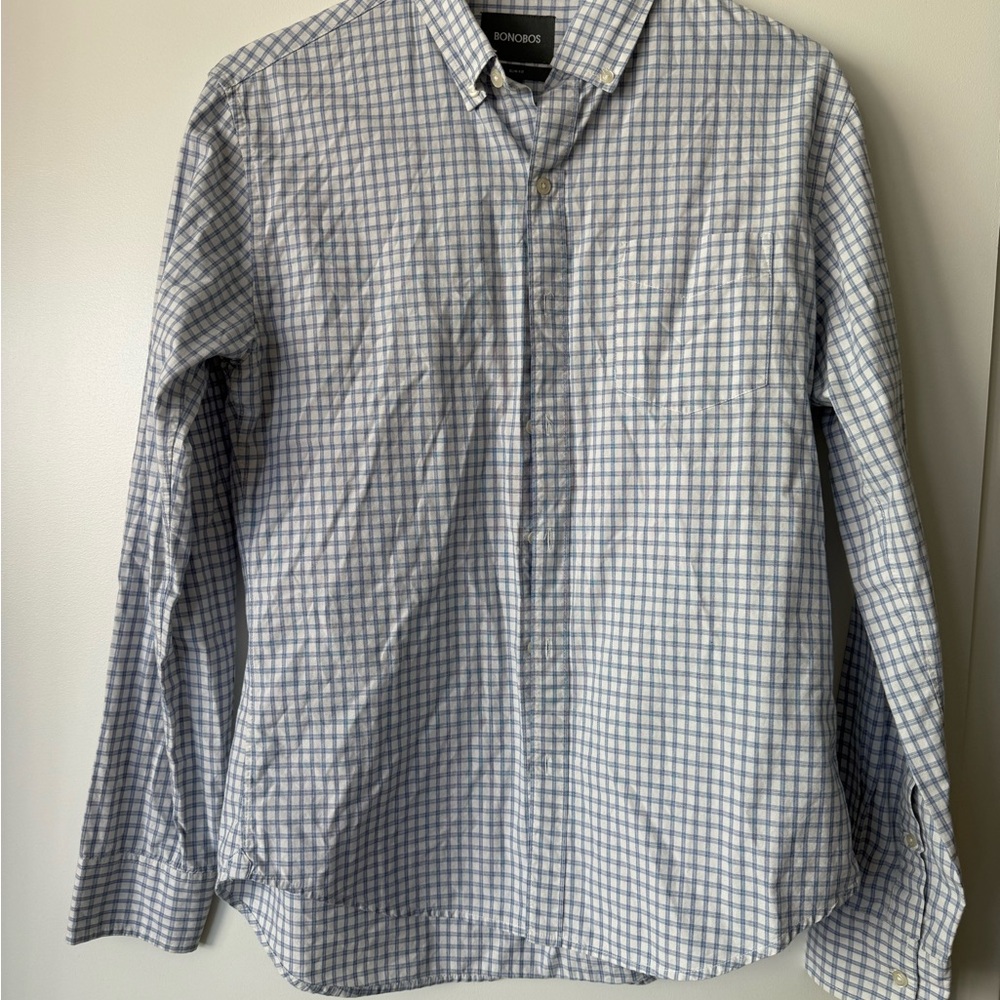 Bonobos Blue Checkered Men's Shirt